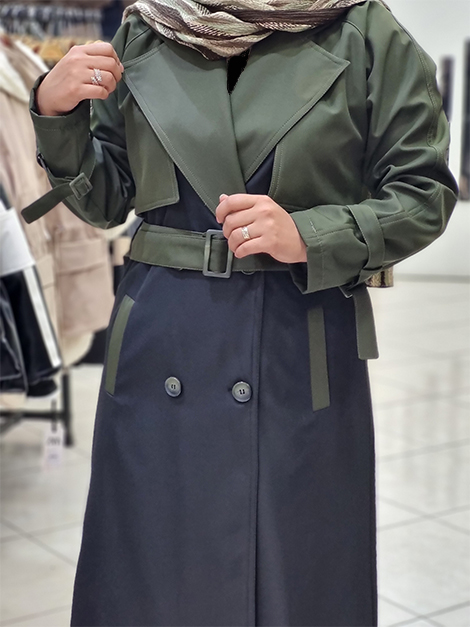 بارانی بلند 2 رنگ کد1982